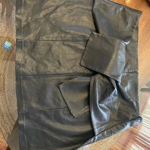 Black viscose skirt, w/attached side belt